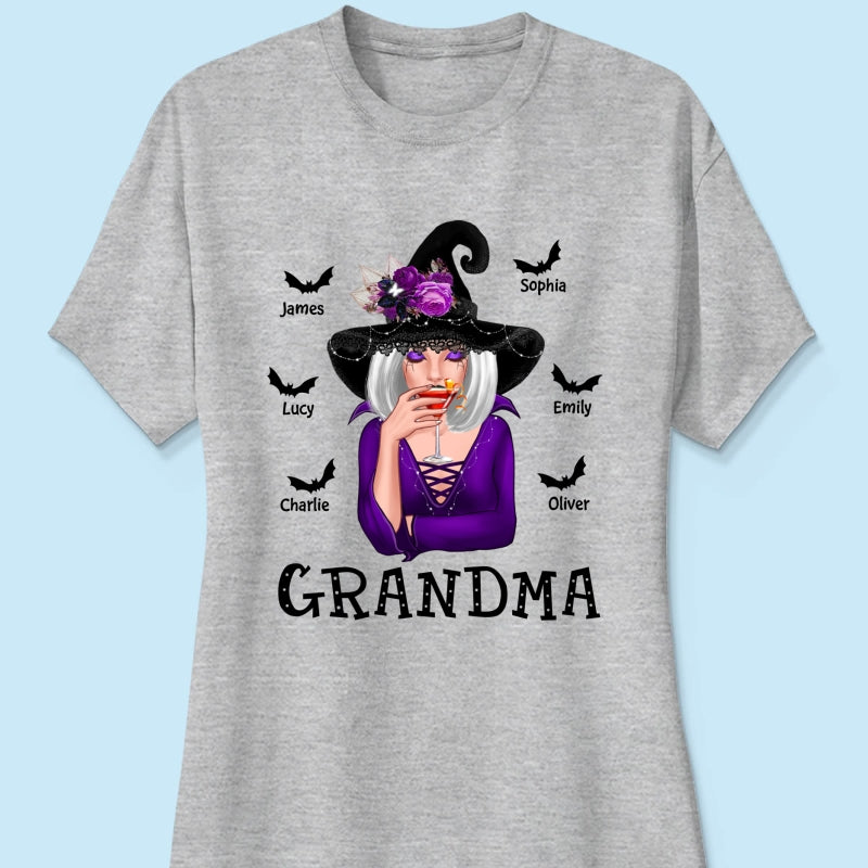 Halloween Witch Mom Grandma Personalized Shirt