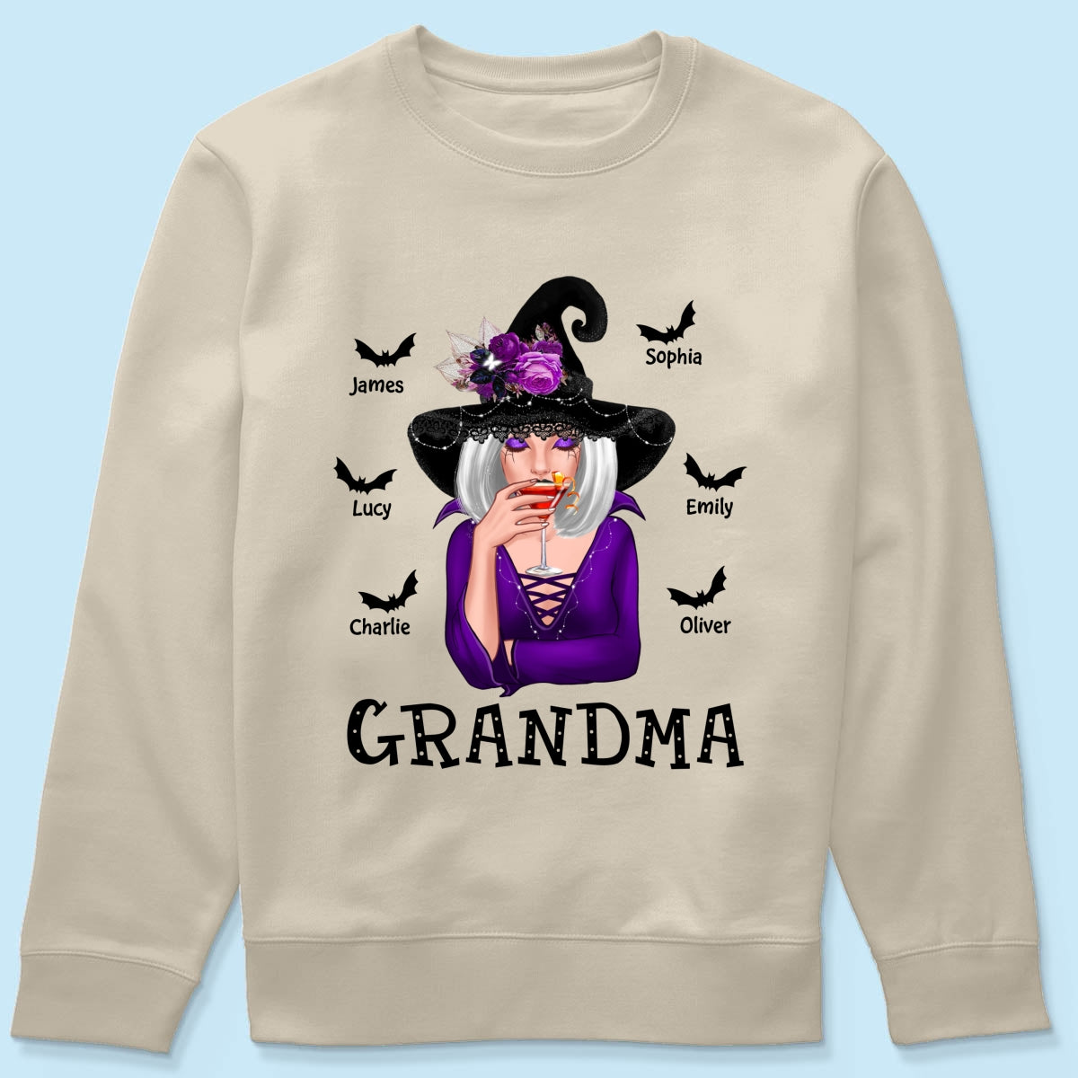 Halloween Witch Mom Grandma Personalized Shirt