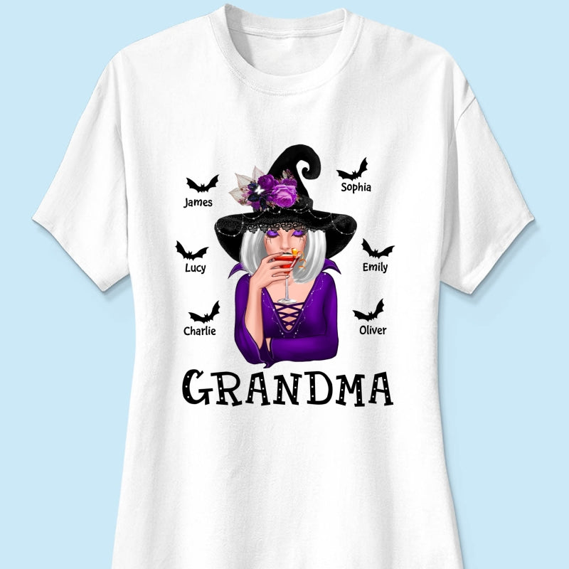 Halloween Witch Mom Grandma Personalized Shirt
