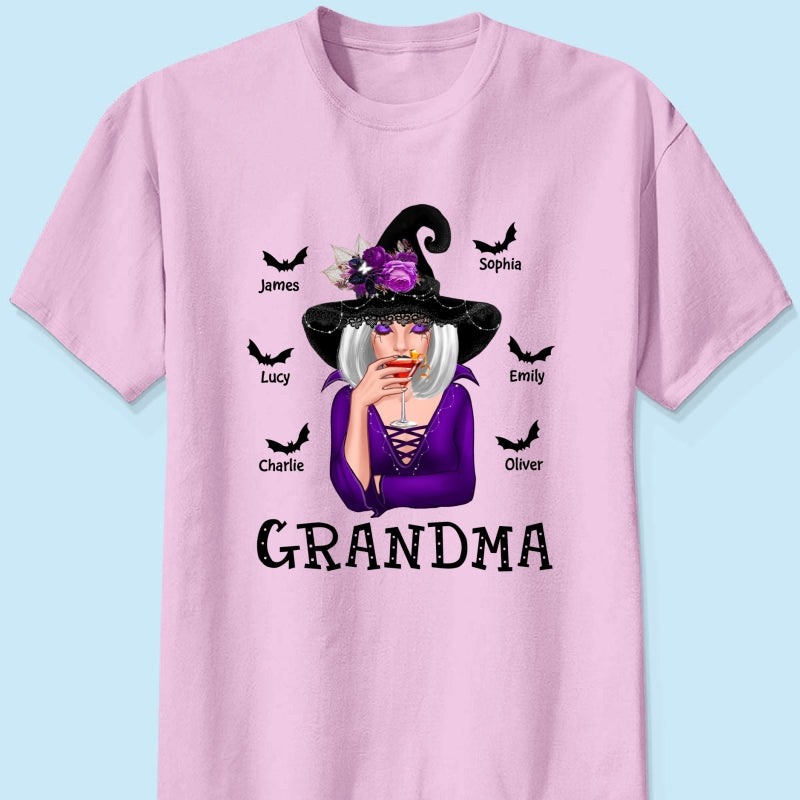 Halloween Witch Mom Grandma Personalized Shirt