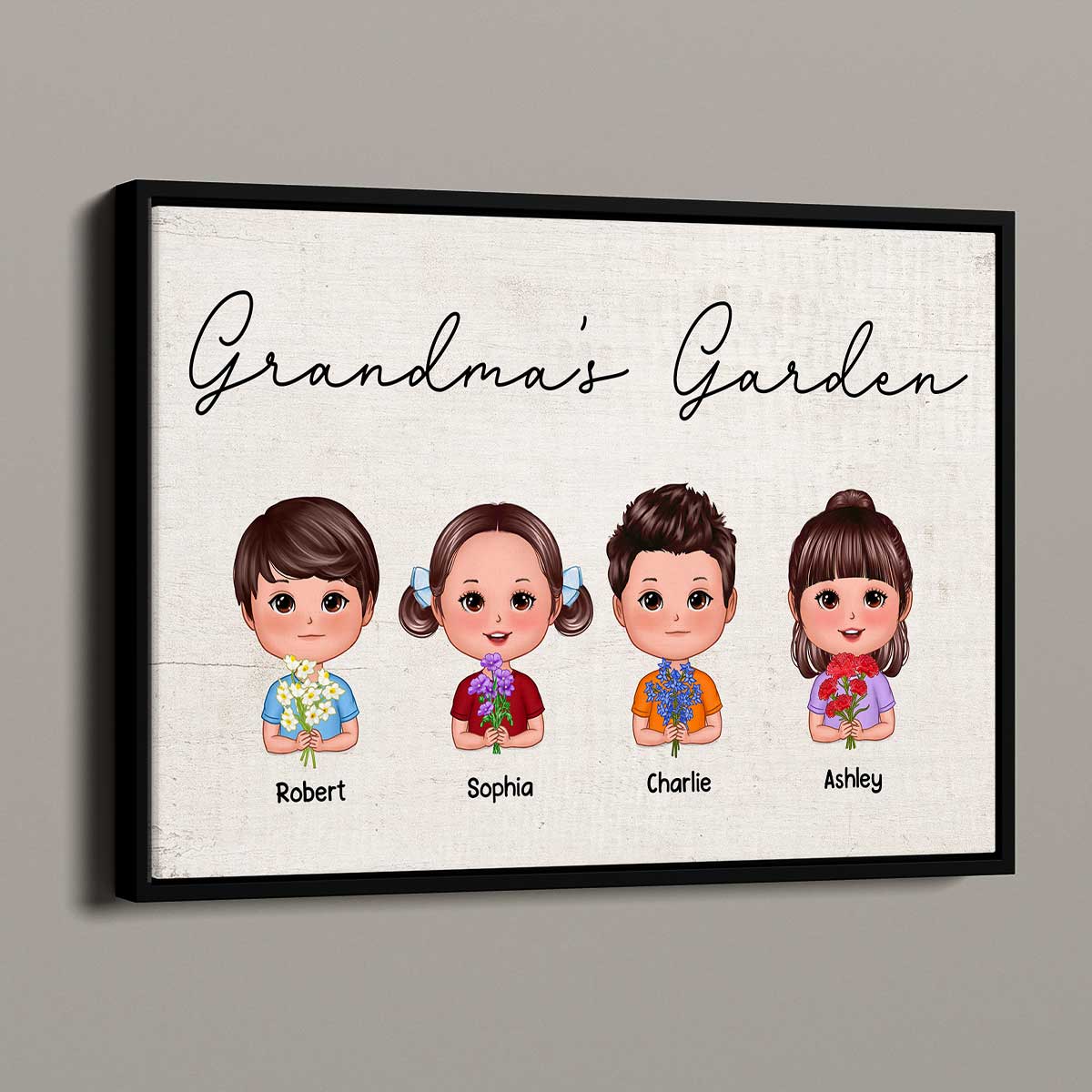 Grandkids Birth Month Flower Grandma's Garden Personalized Poster
