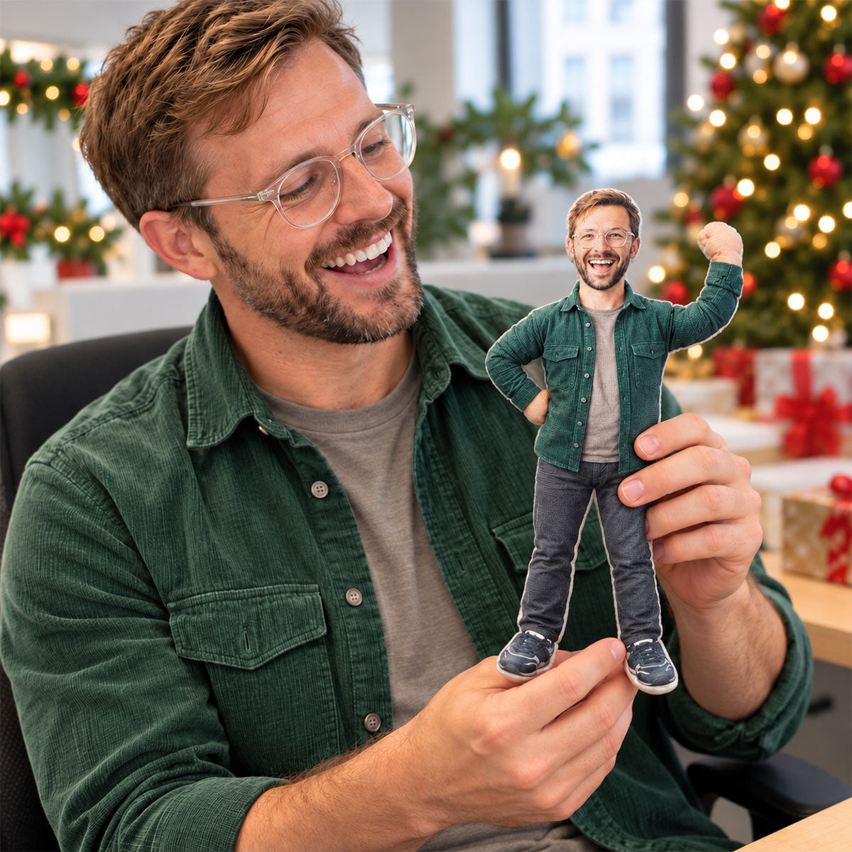 Custom Mini Me Doll with Poseable Body - Personalized Plush Doll - Unhinged Gag Gift for Bestie, Coworkers, Funny White Elephant Christmas Gift, Ugly Face Pillow