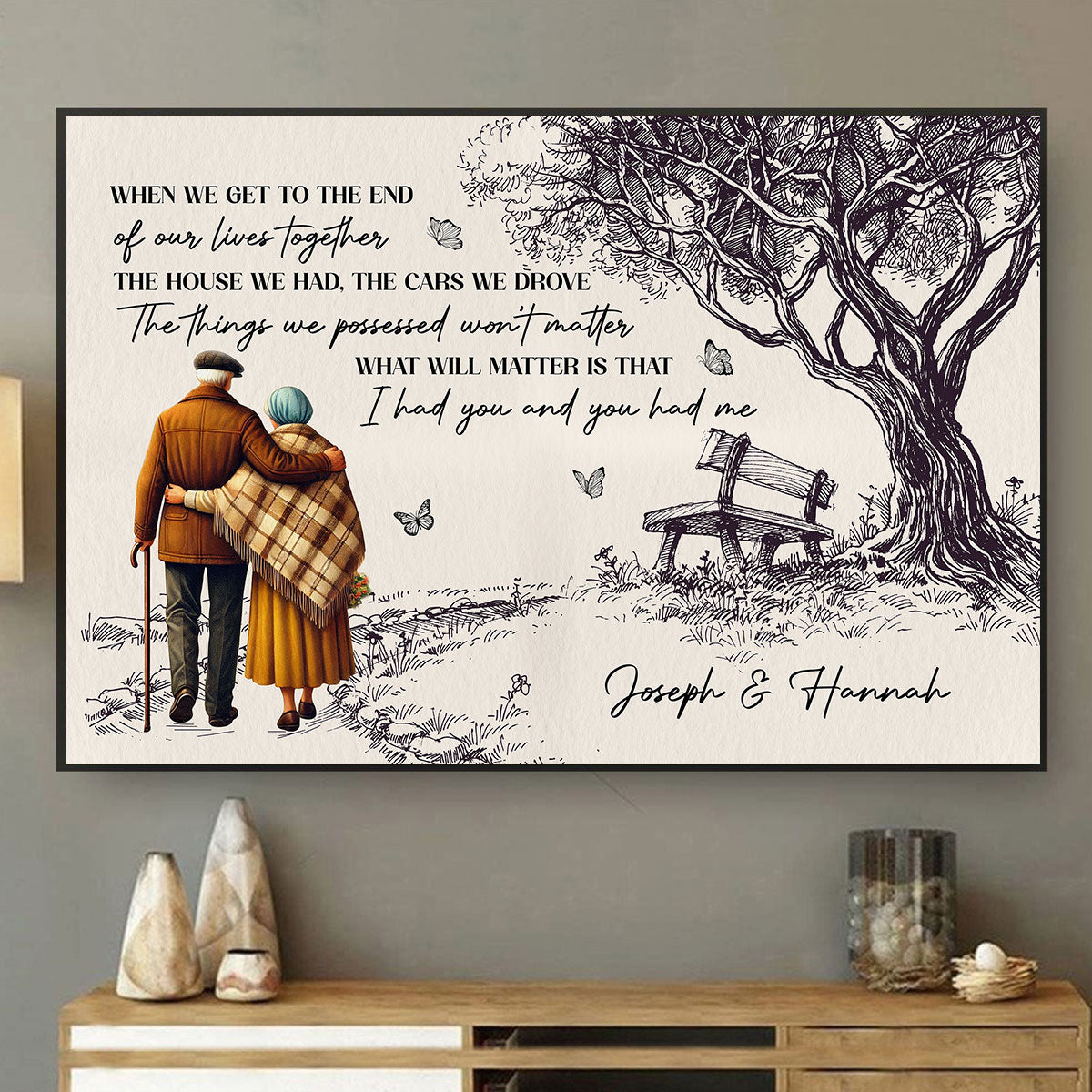 When We Get To The End Of Our Lives Together Old Couples - Personalized Poster,  gift, Anniversary Gift for couples