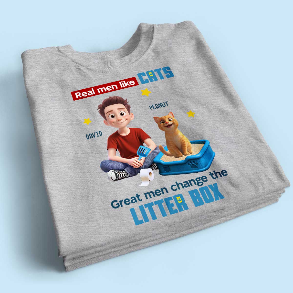 Cat Dad Change The Litter Box Personalized Shirt, Funny Father's Day gift