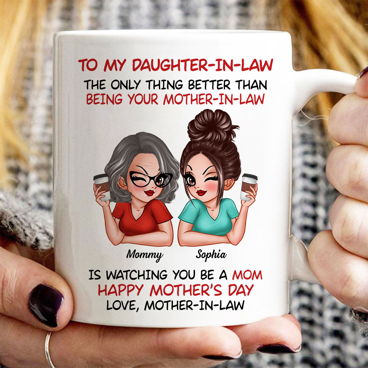 To My Daughter-In-Law Happy Mother‘s Day Personalized Mug