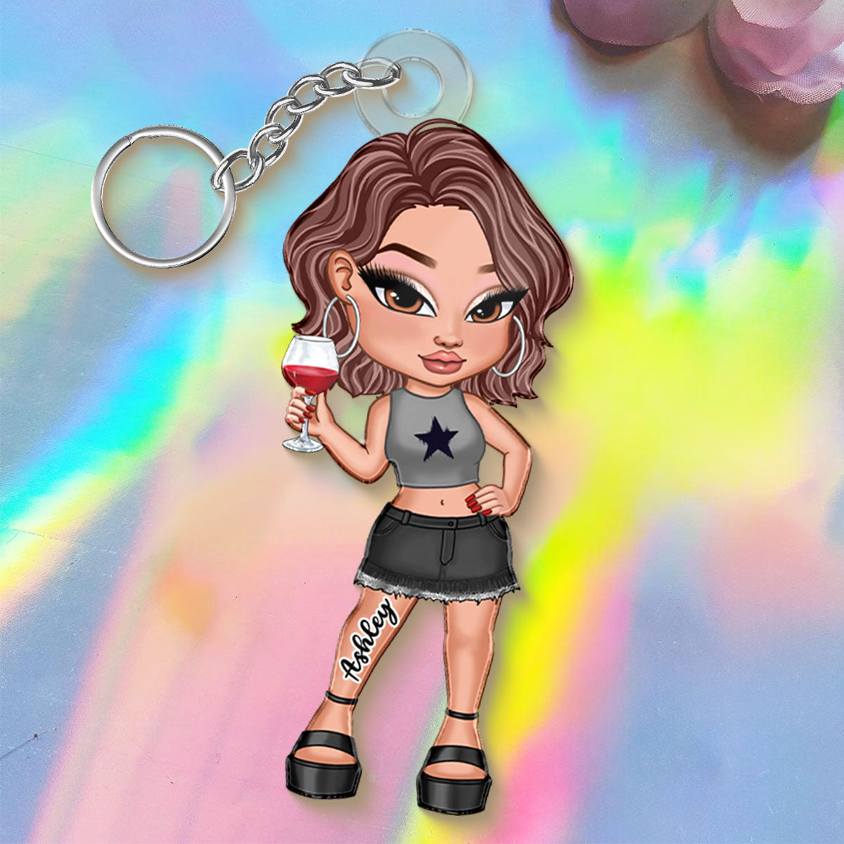 Y2K Fashion Girl Personalized Acrylic Keychain