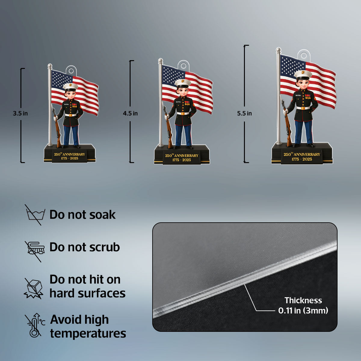 250TH Anniversary of The Marines - Personalized Acrylic Ornament - Unique Anniversary Gift For The Marines