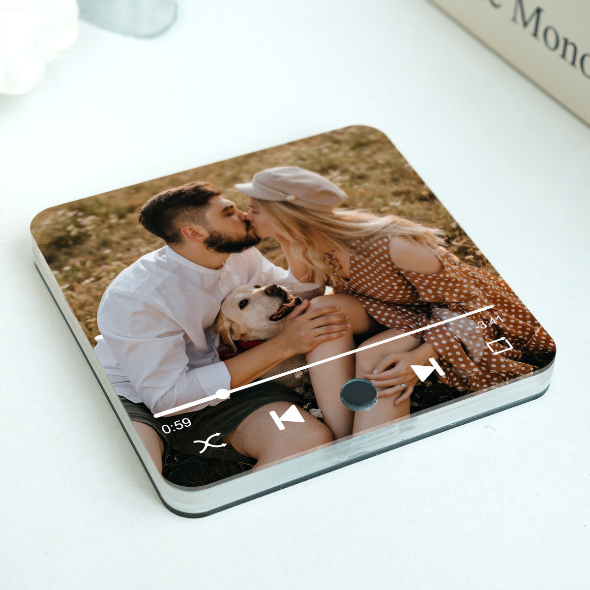 Couple Custom Photo Personalized Bluetooth Music Fridge Magnet,  Gift For Couple