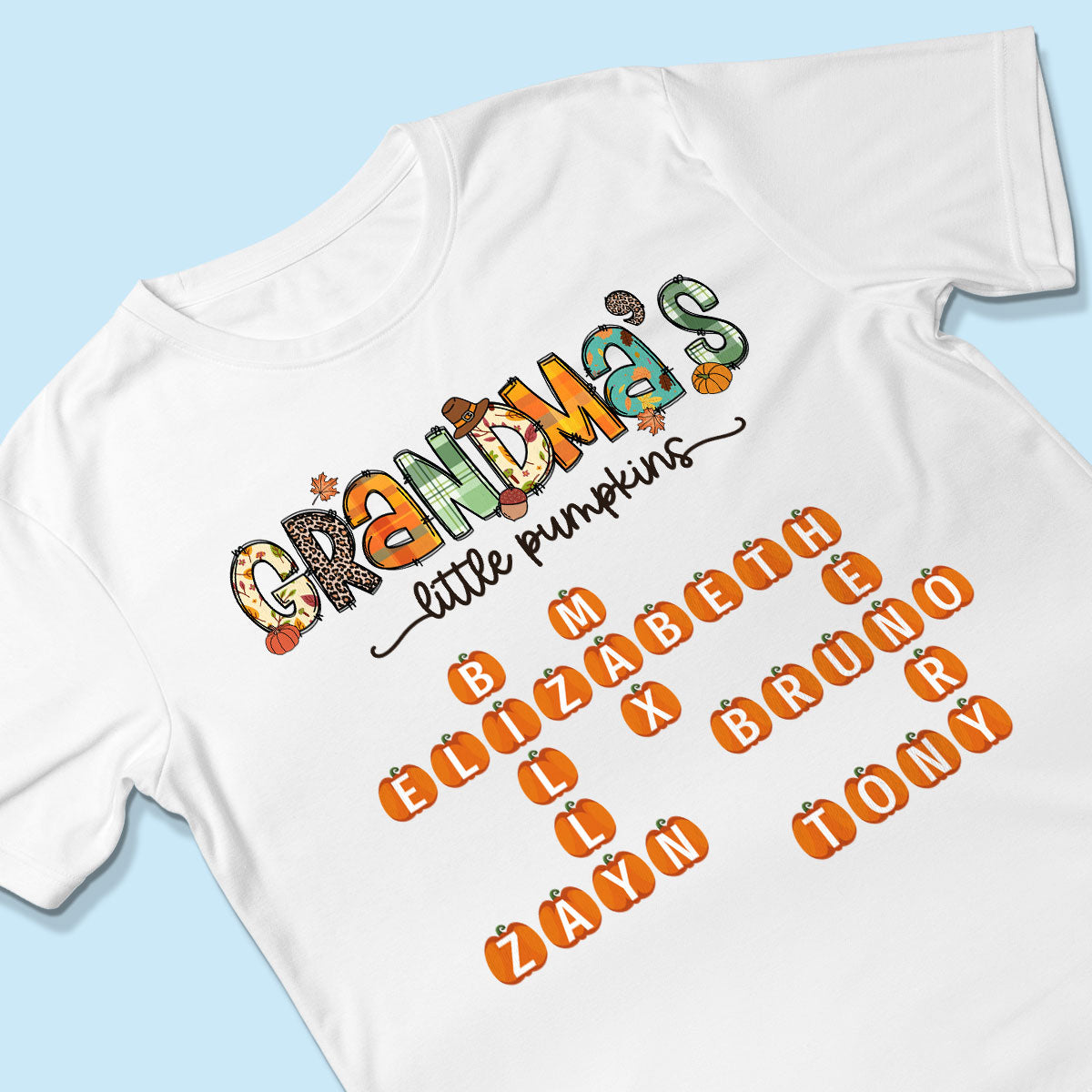 Grandma's Little Pumpkins Fall Season Personalized Shirt