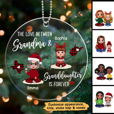 Love Between Grandma & Grandkid Long Distance Personalized Acrylic Ornament