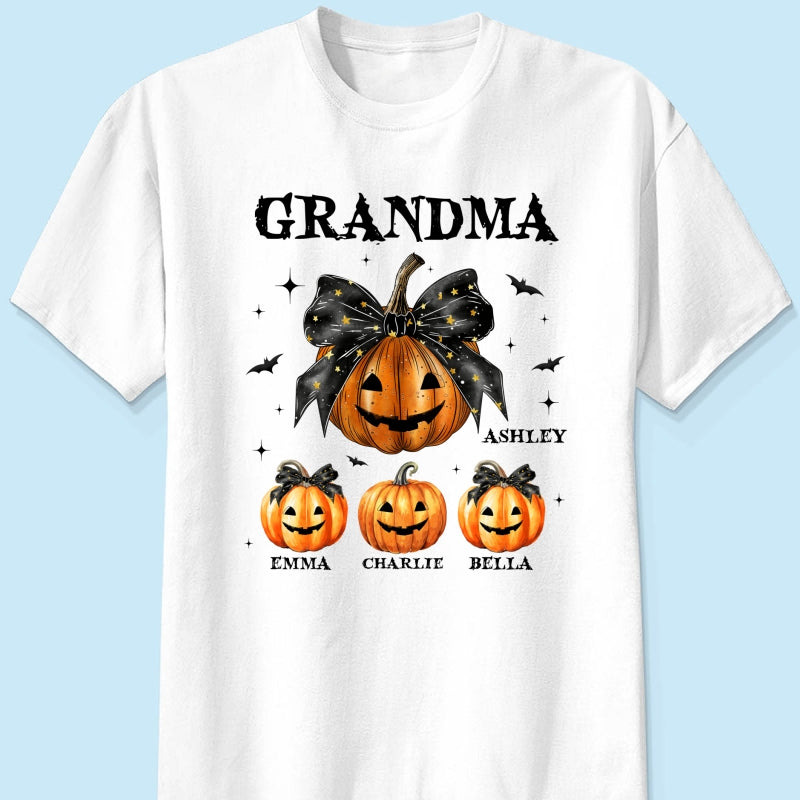 Spooky Grandma Mom Halloween Pumpkin Personalized Shirt