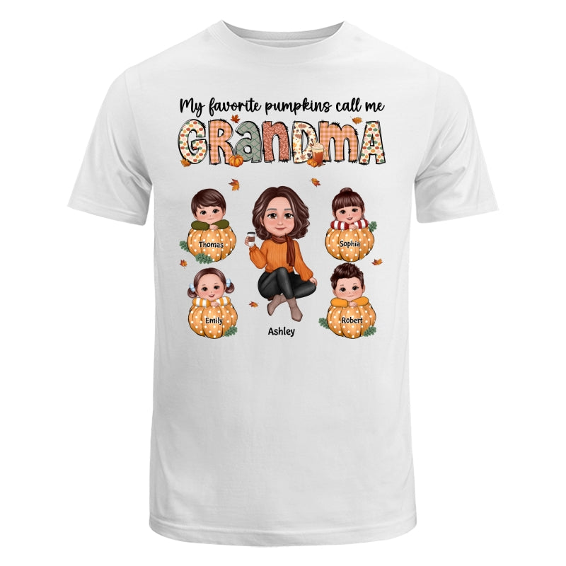 My Favorite Pumpkins Call Me Grandma Mom Personalized Shirt