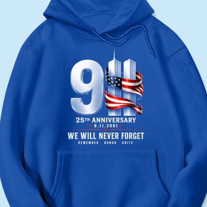 9/11 25th Anniversary Memorial T-Shirt, Patriotic American Flag Tribute