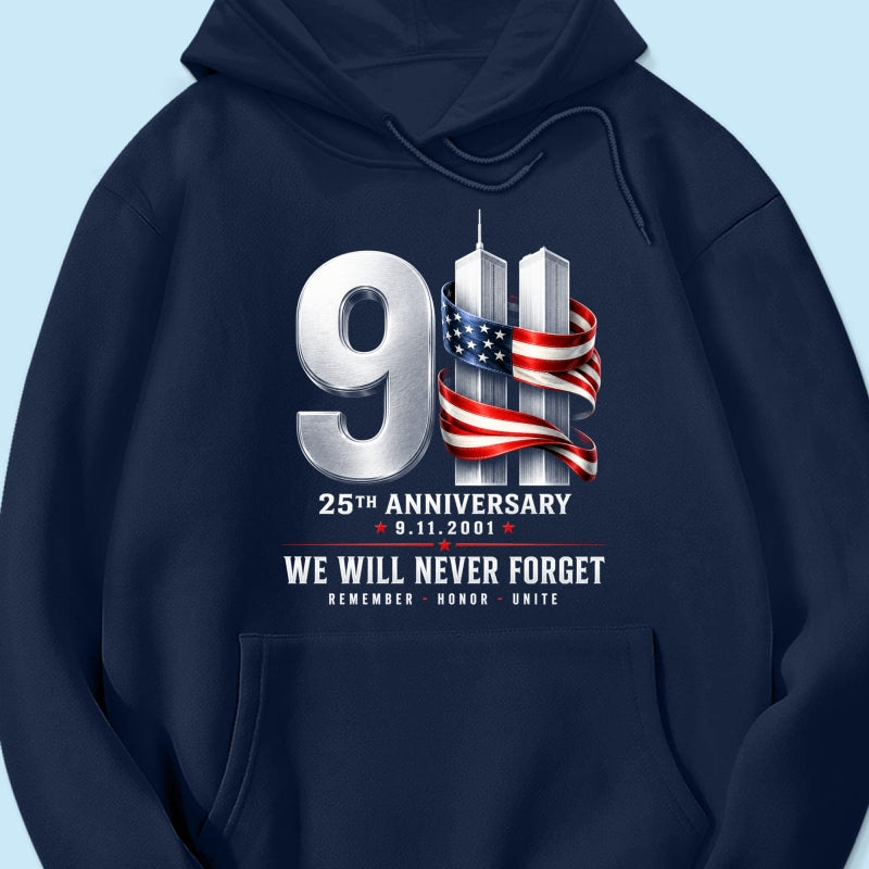 9/11 25th Anniversary Memorial T-Shirt, Patriotic American Flag Tribute