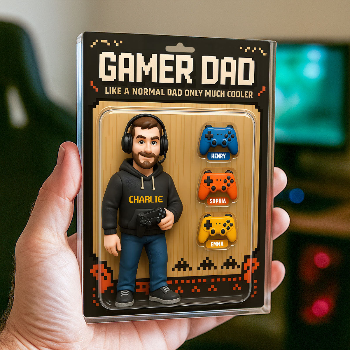Gamer Dad Cooler 3D Effect - Personalized Acrylic Block Plaque - Gift For Husband Dad