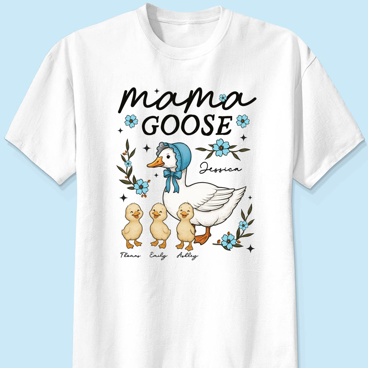 Mama Goose Floral Personalized Shirt, Gift For Mom, Grandma