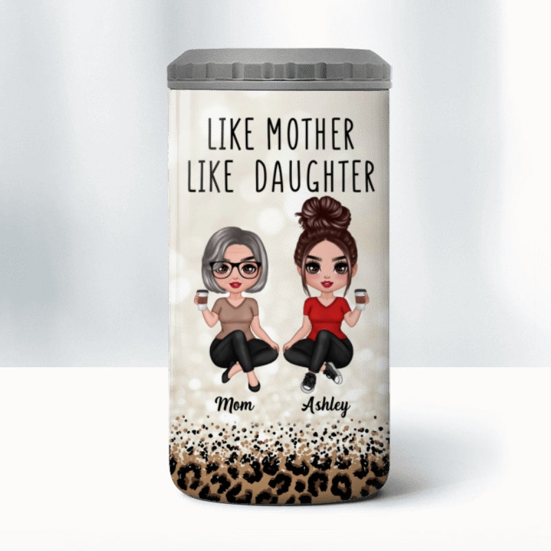 Doll Like Mother Like Daughter Leopard Personalized 4 In 1 Can Cooler