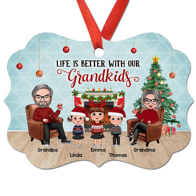 Grandparents Life Is Better With Grandkids Personalized Christmas Ornament