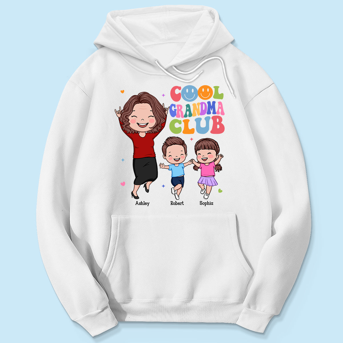 Vector Happy Woman And Kids Cool Grandma Club Personalized Shirt