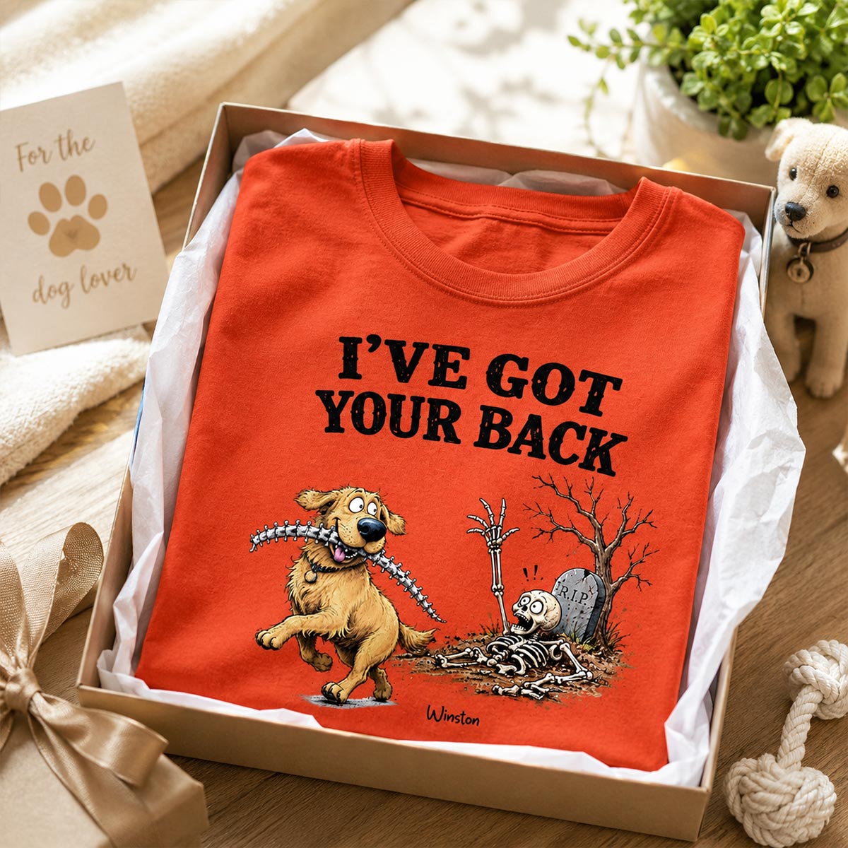 Quirky Dog I've Got Your Back Dog Stealing Backbone From Your Dog Photo - Personalized Shirt - Funny Halloween Drinkware For Dog Lovers