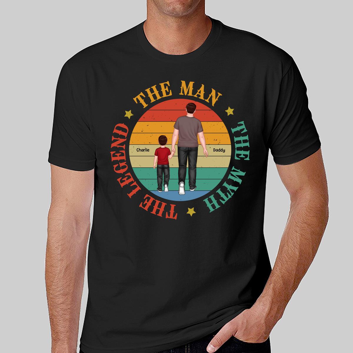 Dad Granpa Back View The Man The Myth The Legend Personalized Shirt