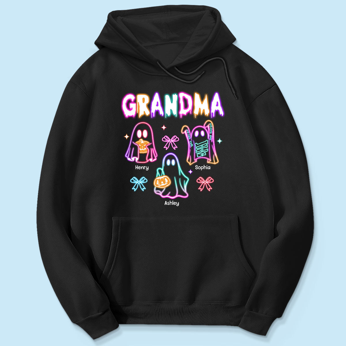 Halloween Grandma Boo Neon Style Personalized Shirt