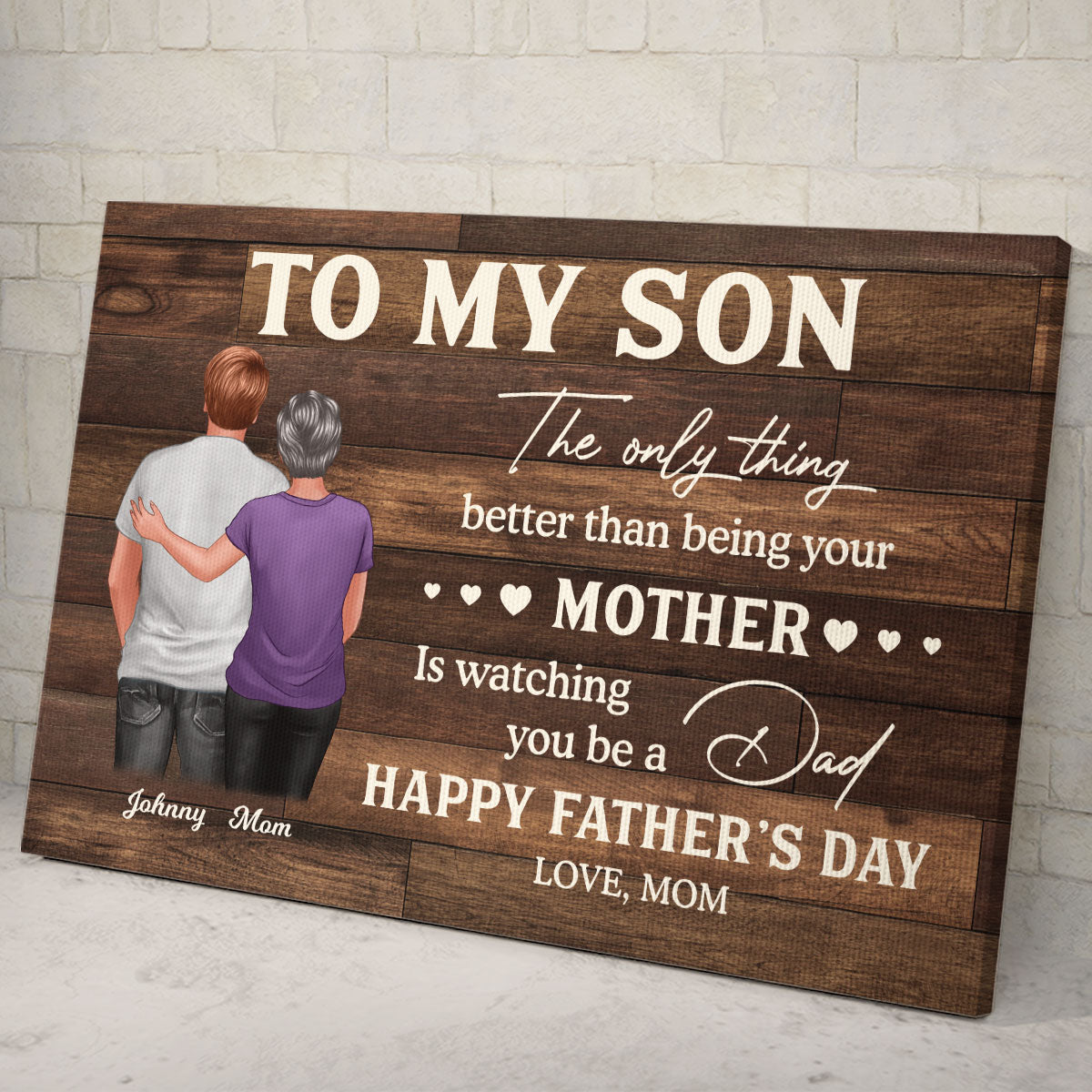 To My Son From Mom Happy Father's Day Personalized Canvas Prints
