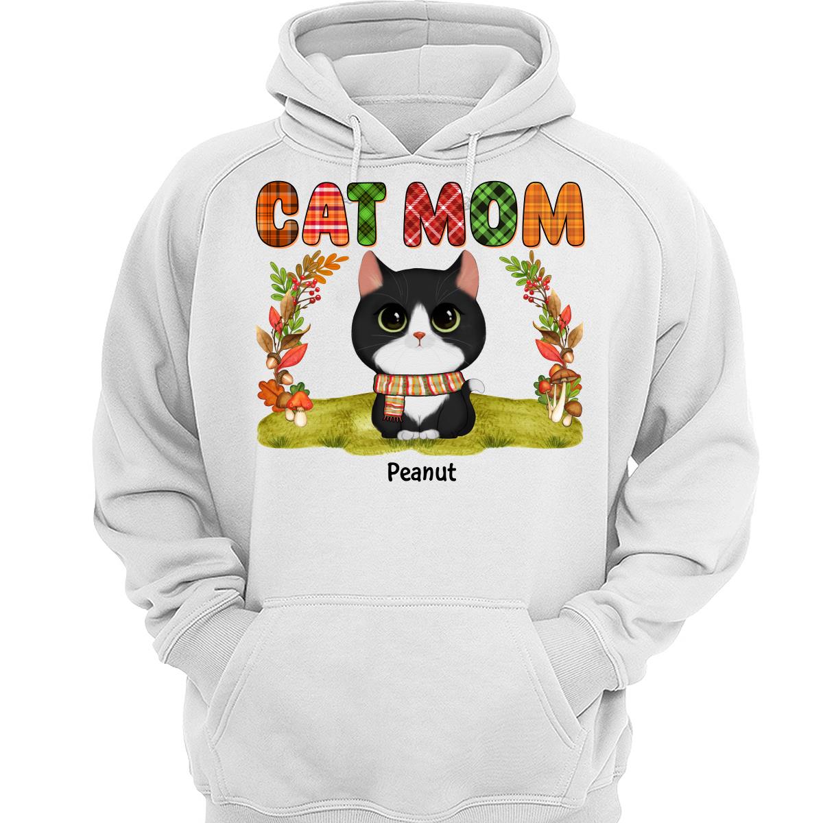 Fall Season Cat Mom Watercolor Cute Cats Personalized Shirt