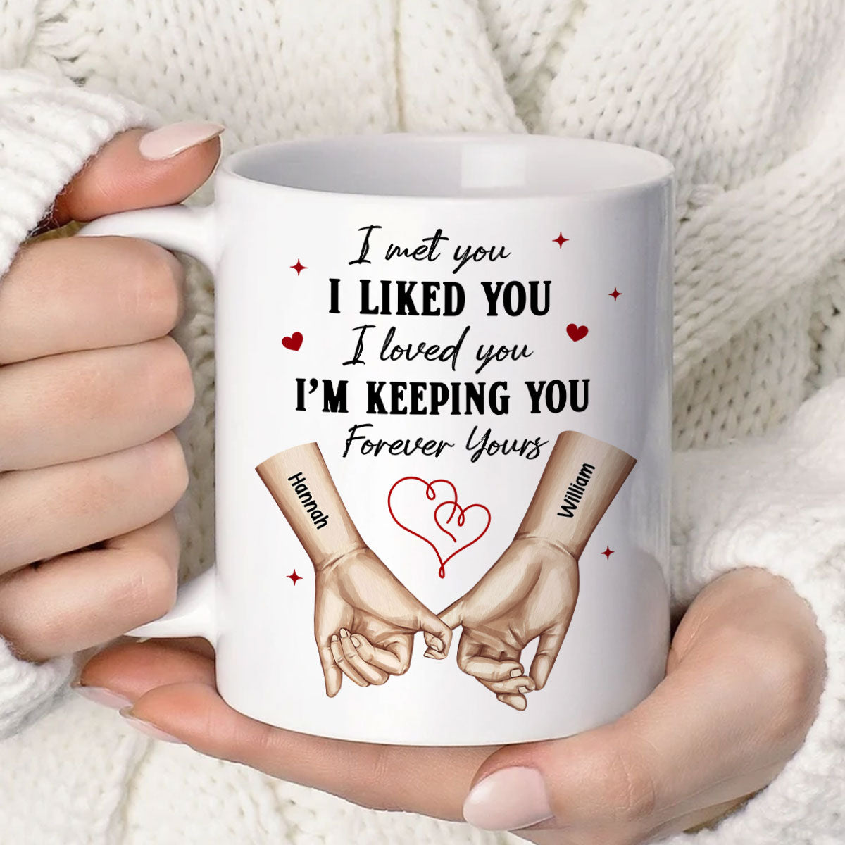 Personalized Couple Pinky Promise Hands,  Gift, Anniversary Gift for Couples