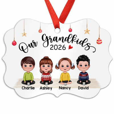 Our Grandkids Doll Styles Gift For Grandparents Personalized Christmas Ornament
