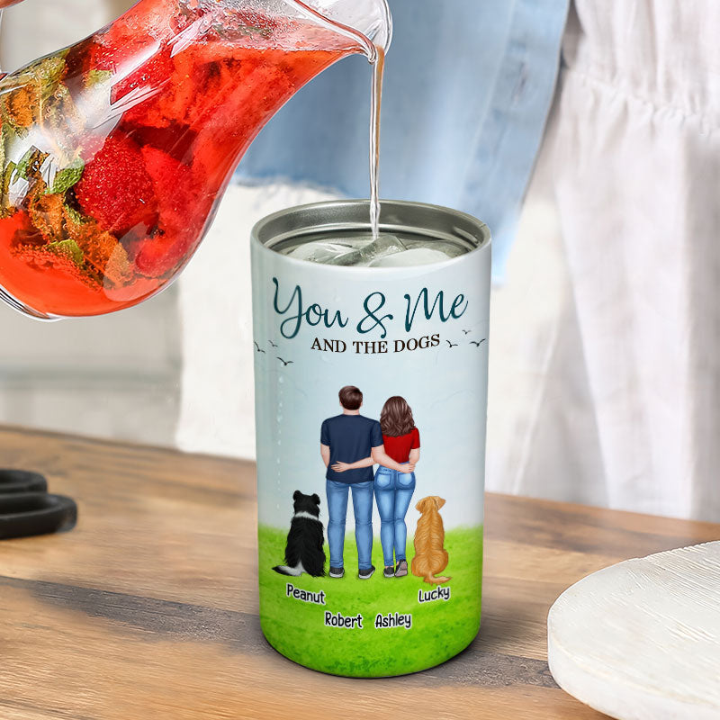 You Me & The Dog Gift For Couple Anniversary Gift Personalized Multipurpose Tumbler 4 In 1 Can Cooler