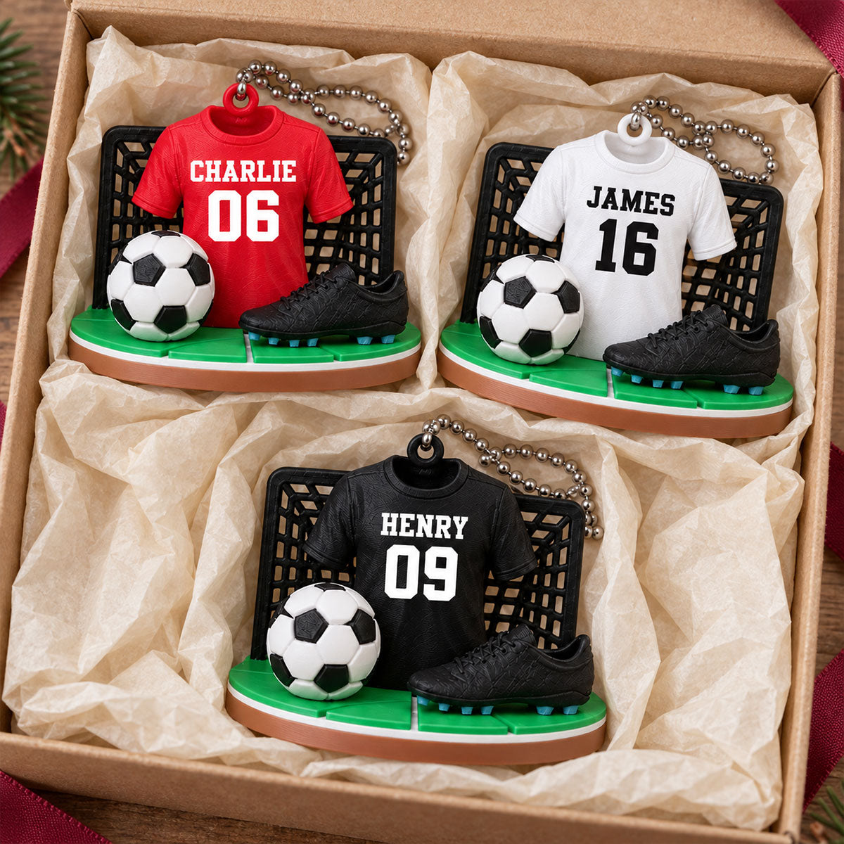 Soccer Player Soccer Team Uniform - Personalized 3D Ornament - Gift For Soccer Lovers, Soccer Team