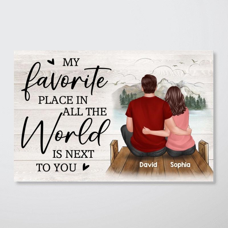 Favorite Place In All The World Lake View Couple Personalized Poster