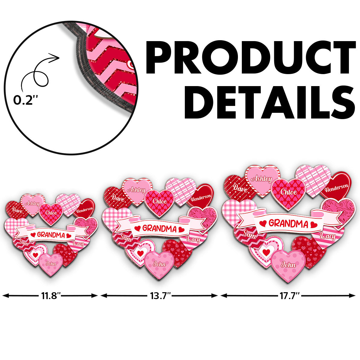 Grandma's Sweethearts Coquette Valentine's Day - Personalized Door Hanger Sign