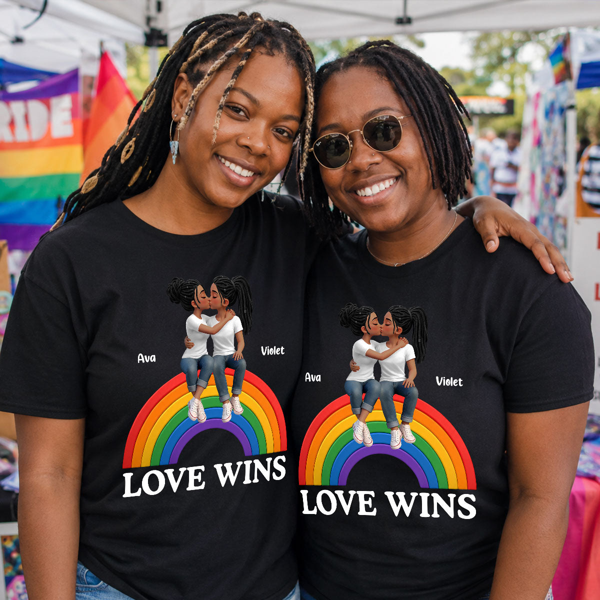 LGBT+ Couple Love Is Love - Personalized Shirt - Matching Shirts For Couple, Happy Pride Month