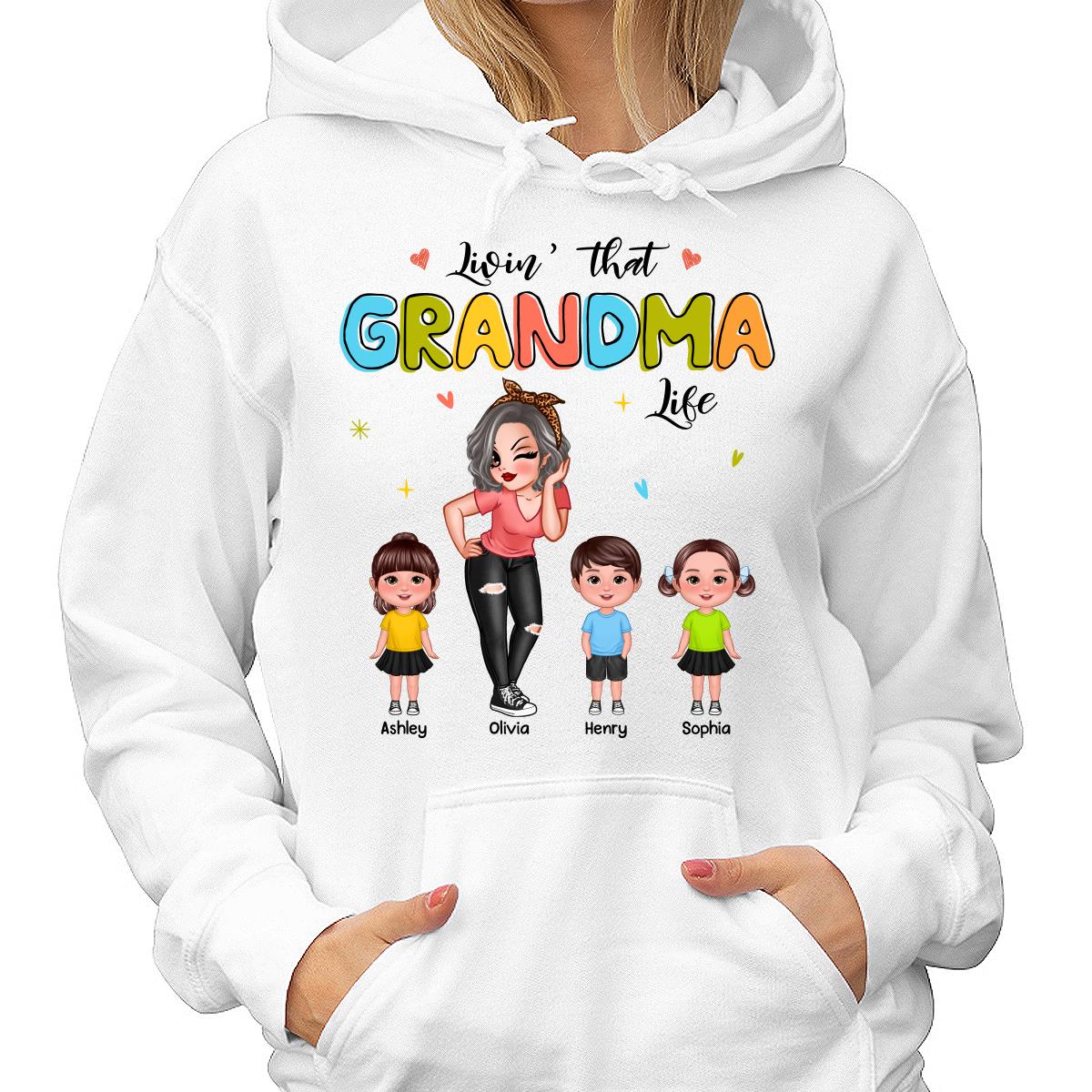 Colorful Livin‘ That Grandma Life Gift For Grandma Personalized Shirt