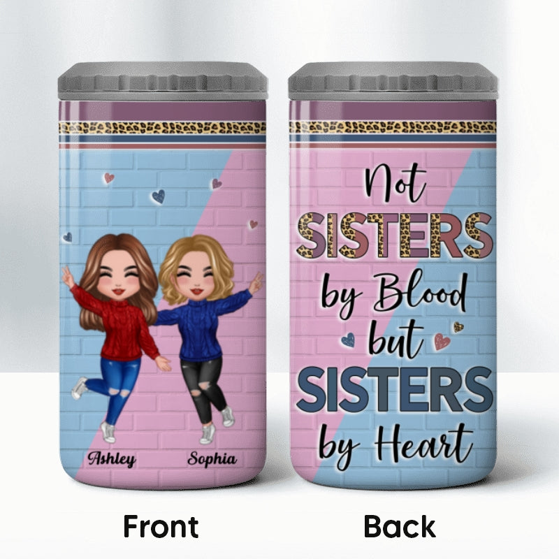 Blue And Pink Brick Best Friends Sisters Personalized 4 In 1 Can Cooler