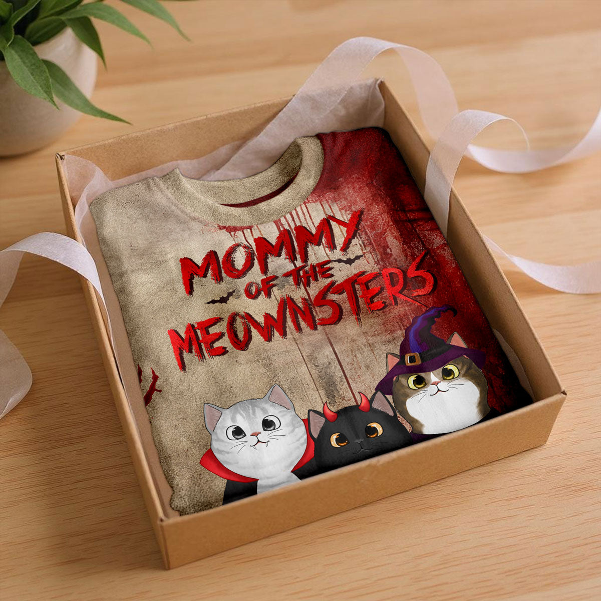 Halloween Horror Theme Cat Mom Cat Dad Of Meownsters Personalized 3D Shirt