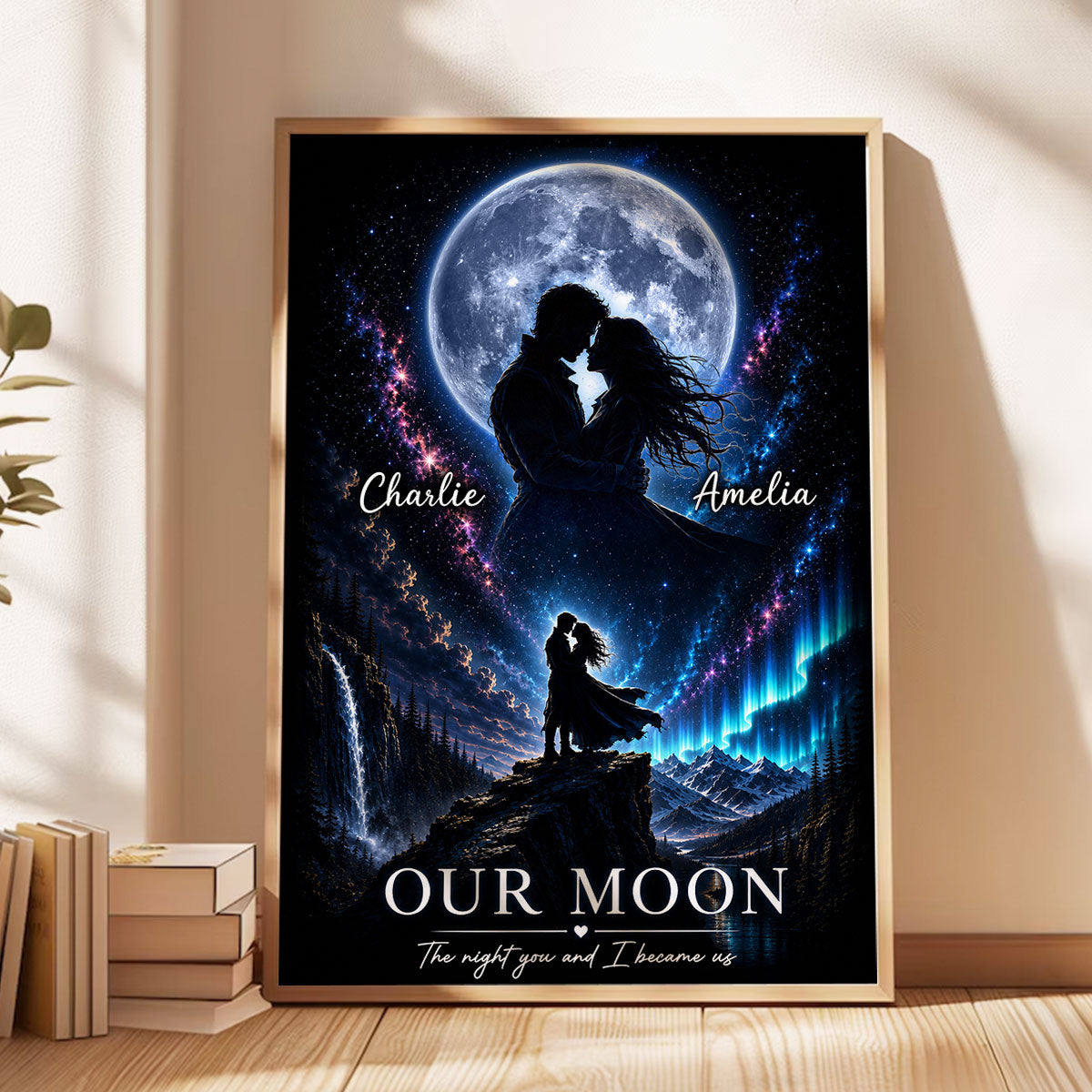 The Night You and I Became Us Custom Moon Phase by Date - Personalized Poster - Anniversary Gift for Her, for Him