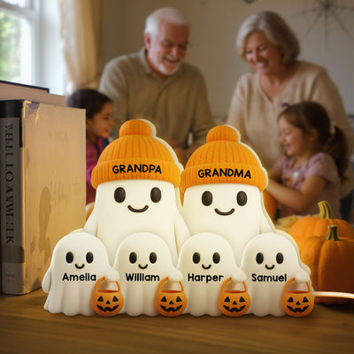 Grandma Grandpa Boo Crew Fall Halloween Decor - Personalized Light Box - Gift For Grandparents
