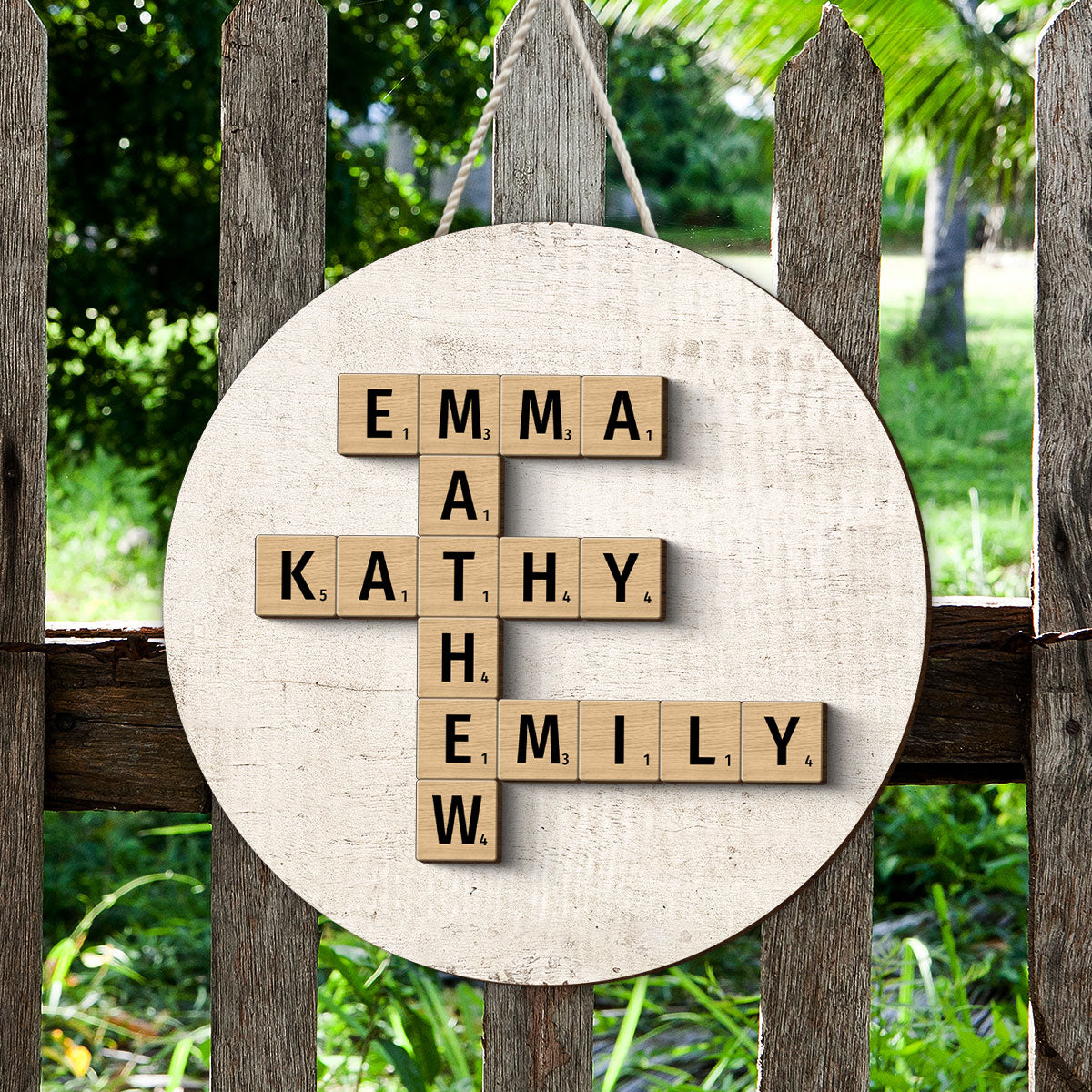 Family Crossword Art - Created In A Moment, Treasured Forever Personalized 2-Layer Wood Sign