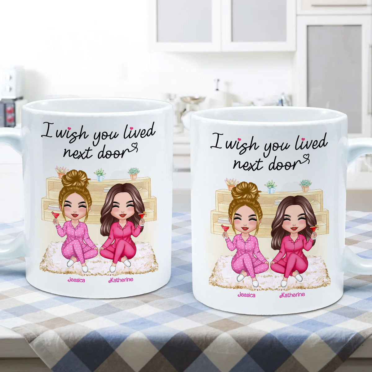 Pink Girls Wish You Lived Next Door Personalized Mug