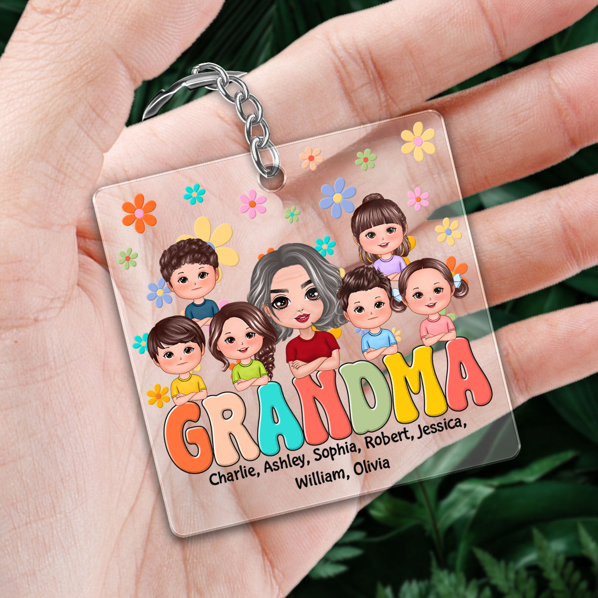 Groovy Grandma Personalized Acrylic Keychain