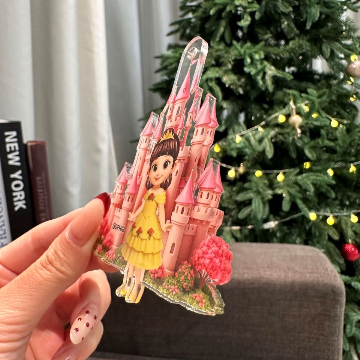 3D Effect Little Princess Castle Personalized Acrylic Ornament