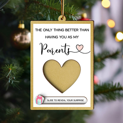 Pregnancy Announcement - Personalized Slider Ornament - New Baby Reveal Keepsake