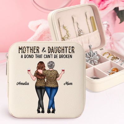 Leopard Mother Daughter Bond That Can't Be Broken Personalized Jewelry Box, Gift For Mom, Daughter