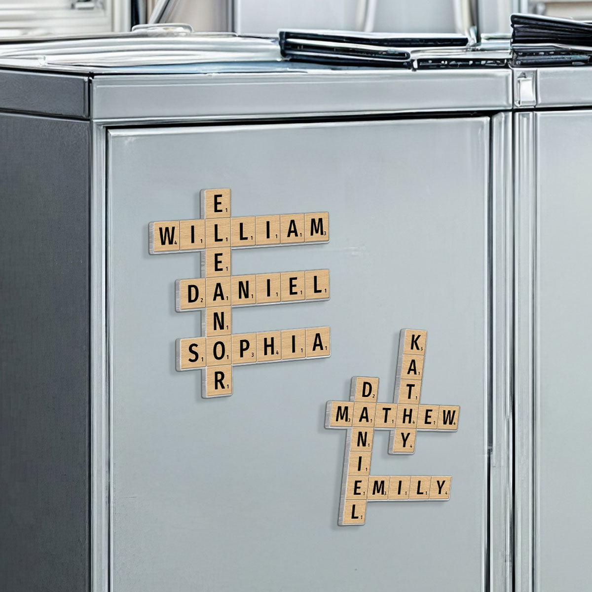Family Crossword Art - Created In A Moment, Treasured Forever Personalized Custom Shape Acrylic Magnet