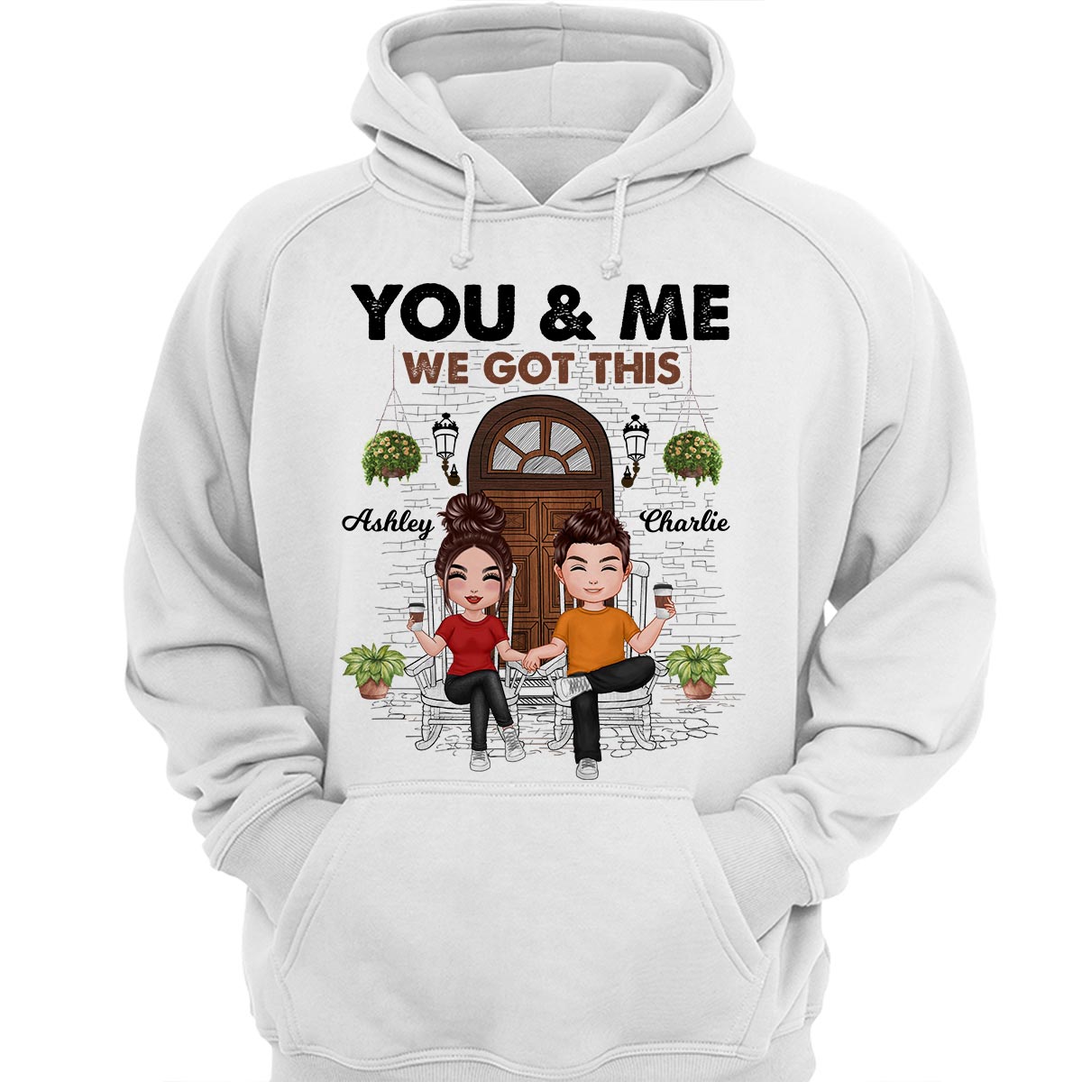 Couple Front Porch Outline Sketch Personalized Shirt