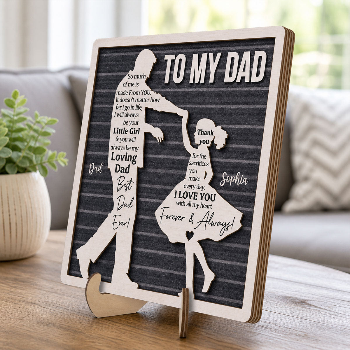 I Will Always Be Your Little Girl Father & Daughter Dancing - Personalized 2-Layered Wooden Plaque - Sentimental Father's Day Gift For Dad From Daughter