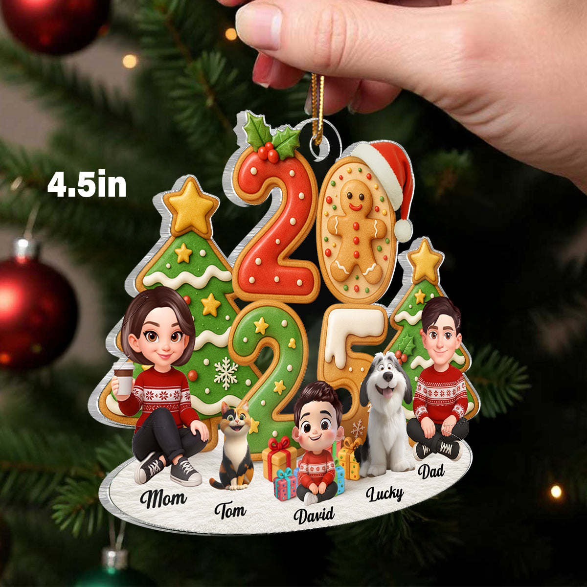 2025 Family Sitting - Personalized Acrylic Ornament - Christmas Gift for Family, for Her, for Him